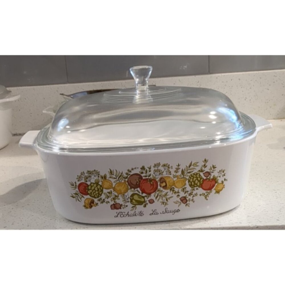 Vintage CorningWare 4QT A-84-B Spice of Life L Echalote La Sauge Dish w Lid - Picture 10 of 16